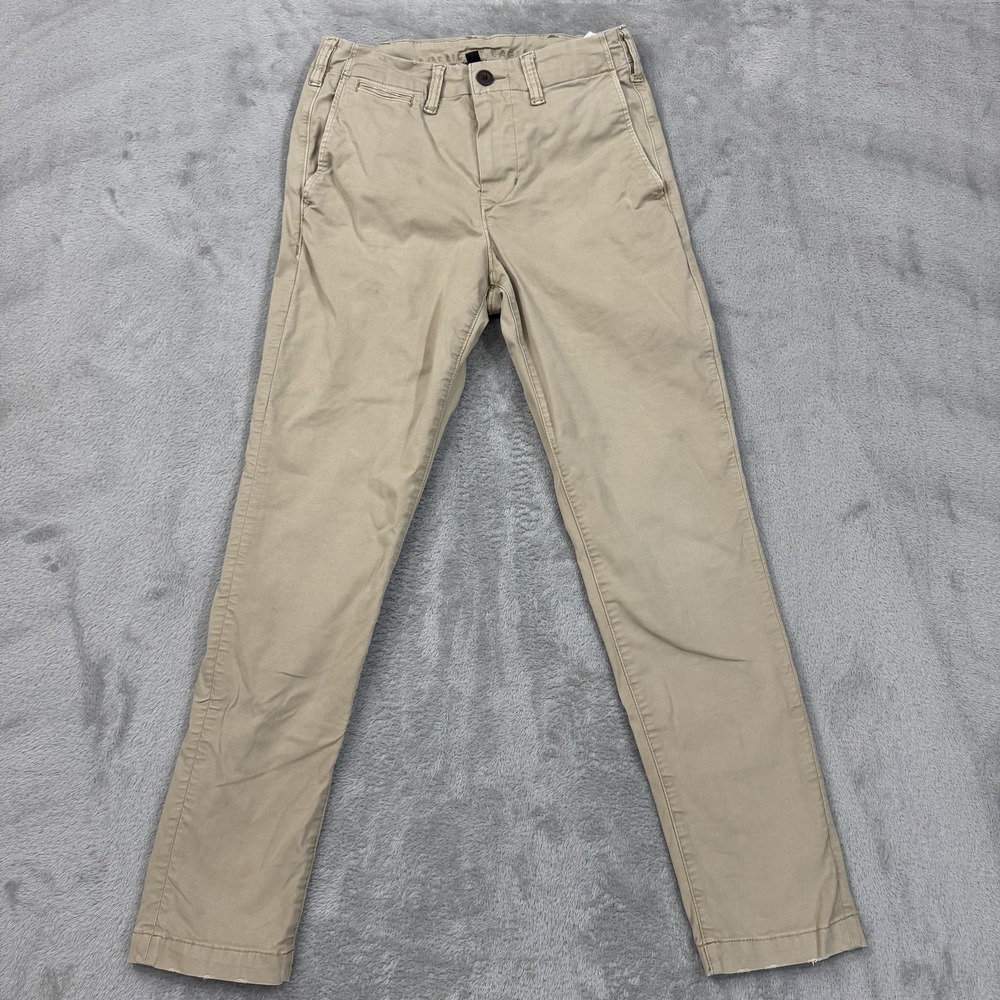 American Eagle Flex Chino Pants Mens 28x30 Flat Front Slim Stretch Twill Khaki